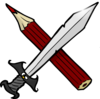 Crayon And Sword Clip Art