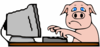 Pig On Computer Clip Art