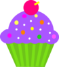 Cupcake Purple And Lime Clip Art