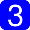 Blue, Rounded, Square With Number 3 Clip Art