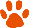 Orange Paw Print Clip Art