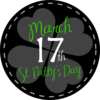 St Patricks Day Button Black Clip Art