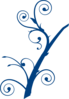 Blue Branch Swirl Clip Art