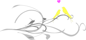 Love Birds On A Branch Clip Art