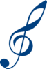 Blue Treble Clef Clip Art