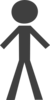 Stick Figure - Dark Grey Clip Art