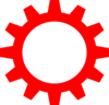 High Resolution Red Gear Clip Art