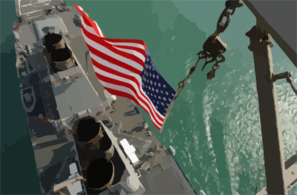 Stars & Stripes Flying Boldly As Seen From The Crow Clip Art