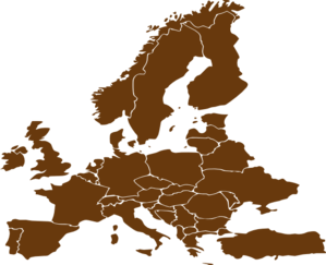 Europe Map Blue Clip Art