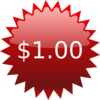 $1 Red Star Price Tag Clip Art