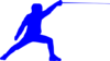 Blue Fencer Clip Art