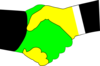 Handshake Green Yellow Clip Art