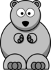 Grey Bear Kid Clip Art