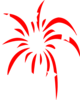 Red Fireworks With White Stars Clip Art