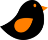 Orange & Black Birdie Clip Art