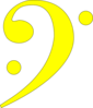 Bass Clef Yellow Clip Art