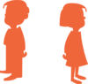 Girl Silhouette Orange Clip Art