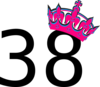 Pink Tilted Tiara And Number 38 Clip Art