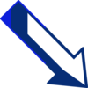 Blue Arrow Right Down Clip Art