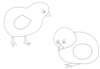 Chickens Vector Coloring Clip Art