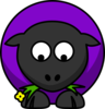 Purple Sheep Looking Up Clip Art