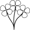Three White Flowers Clip Art