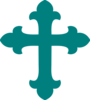 Teal Cross Clip Art