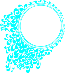 Aqua Circle Template Clip Art