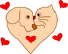Dog And Cat Heart Clip Art