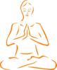 Orange Meditating Silohette Clip Art