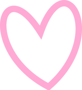 Slant Pink Heart Outline Clip Art