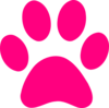 Pink Dog Print Clip Art