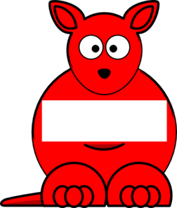 Red Sightword Kangaroo Clip Art