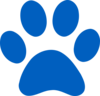 Cornflower Paw Print Clip Art