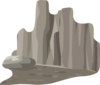 Alpine Landscape Cliff Face Roof Shadow Clip Art