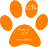 Orange Paw Print Clip Art