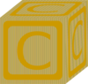 Gold Block C Clip Art