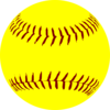 Softball Dark Laces Clip Art