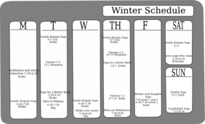 Yoga Schedule Clip Art