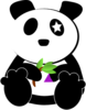 Cosmic Panda Eating Bamboo Clip Art