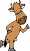 Dancing Brown Cow Clip Art