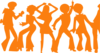 Orange Disco Party Clip Art