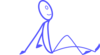 Blue Stickman Sitting Back Clip Art