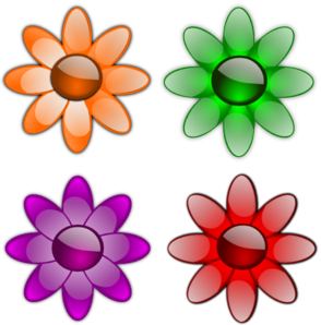 Gloss Flowers Clip Art