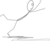 Grey Stickman Falling 2 Clip Art