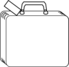 Colorless Suitcase Clip Art