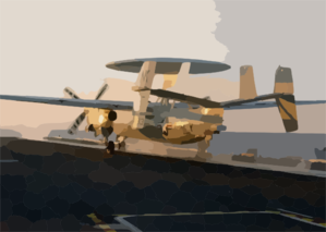 An E-2c Hawkeye Assigned To The Black Eagles Of Carrier Airborne Early Warning Squadron One One Three (vaw-113) Launches From One Of Four Steam Powered Catapults Aboard Uss John C. Stennis (cvn 74) Clip Art
