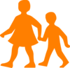 Children Walking Clip Art