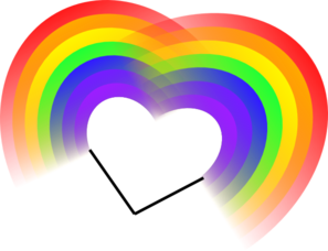 Double Rainbow Heart Clip Art